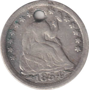 1844 HALF DIME USA - SILVER WORLD COINS - Cambridgeshire Coins