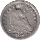 1844 HALF DIME USA - SILVER WORLD COINS - Cambridgeshire Coins