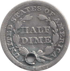 1844 HALF DIME USA - SILVER WORLD COINS - Cambridgeshire Coins