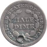 1844 HALF DIME USA - SILVER WORLD COINS - Cambridgeshire Coins