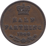 1844 HALF FARTHING ( EF ) 8 - Half Farthing - Cambridgeshire Coins