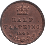 1844 HALF FARTHING ( EF ) - HALF FARTHING - Cambridgeshire Coins