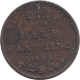 1844 HALF FARTHING F75 ( FINE ) - HALF FARTHING - Cambridgeshire Coins