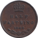 1844 HALF FARTHING ( GVF ) 2 - HALF FARTHING - Cambridgeshire Coins