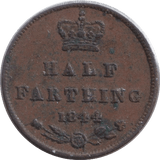 1844 HALF FARTHING ( GVF ) 3 - HALF FARTHING - Cambridgeshire Coins
