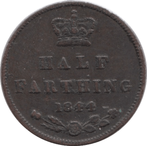 1844 HALF FARTHING ( GVF ) 4 - Half Farthing - Cambridgeshire Coins