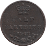 1844 HALF FARTHING ( GVF ) 4 - Half Farthing - Cambridgeshire Coins