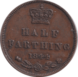 1844 HALF FARTHING ( GVF ) - HALF FARTHING - Cambridgeshire Coins