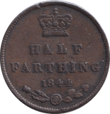 1844 HALF FARTHING ( GVF ) - HALF FARTHING - Cambridgeshire Coins
