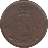 1844 HALF FARTHING ( GVF ) - HALF FARTHING - Cambridgeshire Coins