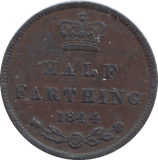 1844 HALF FARTHING ( GVF ) - HALF FARTHING - Cambridgeshire Coins