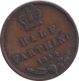 1844 HALF FARTHING ( GVF ) - HALF FARTHING - Cambridgeshire Coins