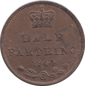 1844 HALF FARTHING ( UNC ) - HALF FARTHING - Cambridgeshire Coins