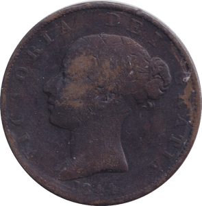 1844 HALFPENNY ( FINE ) - HALFPENNY - Cambridgeshire Coins
