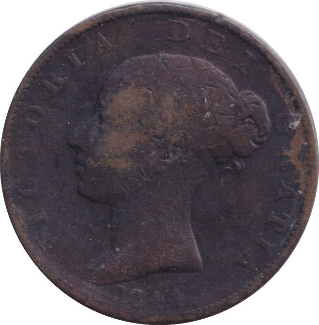1844 HALFPENNY ( FINE ) - HALFPENNY - Cambridgeshire Coins