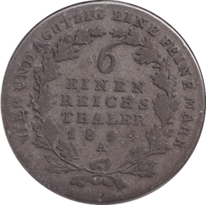 1844 SIX KREUZER PRUSSIA - WORLD COINS - Cambridgeshire Coins
