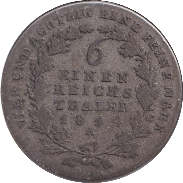 1844 SIX KREUZER PRUSSIA - WORLD COINS - Cambridgeshire Coins