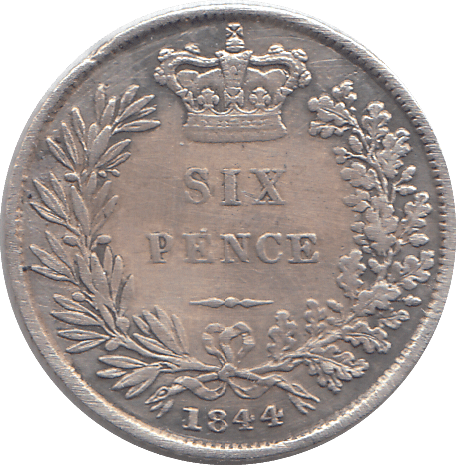 1844 SIXPENCE ( EF ) - SIXPENCE - Cambridgeshire Coins