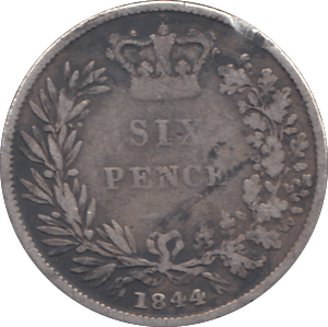 1844 SIXPENCE ( FAIR ) - SIXPENCE - Cambridgeshire Coins