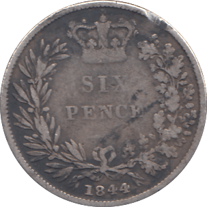 1844 SIXPENCE ( FAIR ) - SIXPENCE - Cambridgeshire Coins