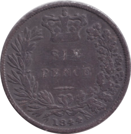 1844 SIXPENCE ( FINE ) - SIXPENCE - Cambridgeshire Coins