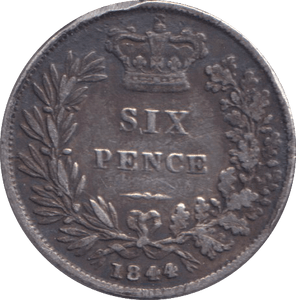 1844 SIXPENCE ( GF ) - SIXPENCE - Cambridgeshire Coins