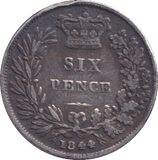 1844 SIXPENCE ( GF ) - SIXPENCE - Cambridgeshire Coins