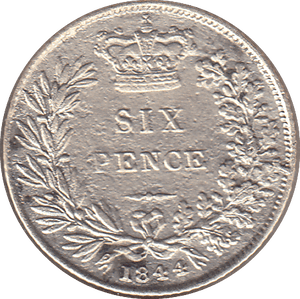 1844 SIXPENCE ( GF ) - SIXPENCE - Cambridgeshire Coins