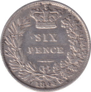 1844 SIXPENCE (VF) - SIXPENCE - Cambridgeshire Coins