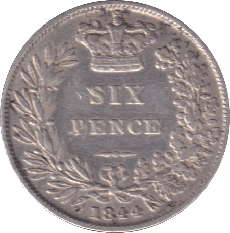 1844 SIXPENCE (VF) - SIXPENCE - Cambridgeshire Coins