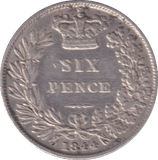 1844 SIXPENCE (VF) - SIXPENCE - Cambridgeshire Coins