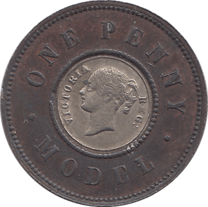 1844 VICTORIAN ONE PENNY MODEL TOY MONEY - TOY MONEY - Cambridgeshire Coins