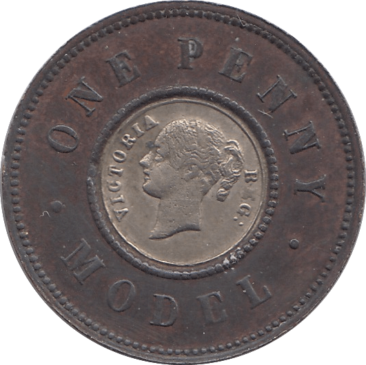 1844 VICTORIAN ONE PENNY MODEL TOY MONEY - TOY MONEY - Cambridgeshire Coins