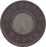 1844 VICTORIAN ONE PENNY MODEL TOY MONEY - TOY MONEY - Cambridgeshire Coins