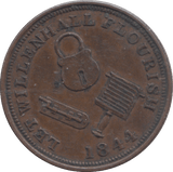 1844 WILLENHALL FARTHING TOKEN - FARTHING TOKEN - Cambridgeshire Coins