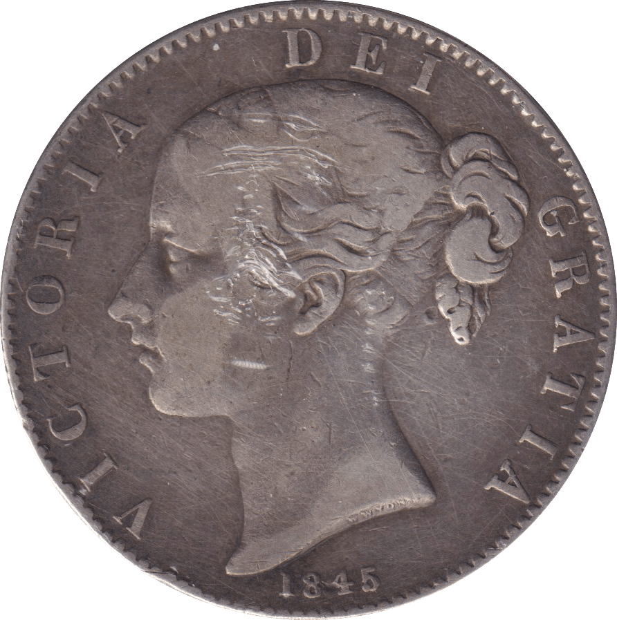 1845 CROWN 3 ( FINE ) - CROWN - Cambridgeshire Coins