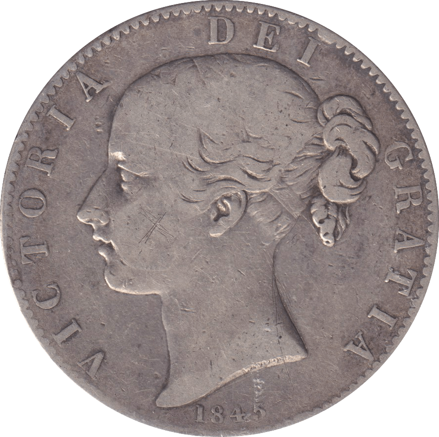 1845 CROWN 4 ( FINE ) - CROWN - Cambridgeshire Coins