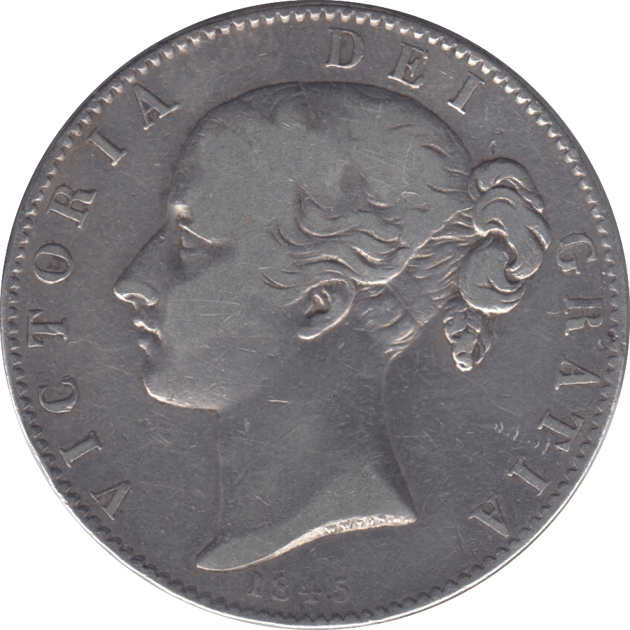 1845 CROWN ( FINE ) CINQUEFOIL D1 - CROWN - Cambridgeshire Coins