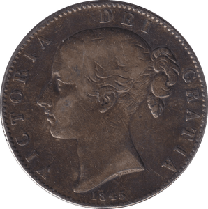 1845 CROWN ( FINE ) - CROWN - Cambridgeshire Coins