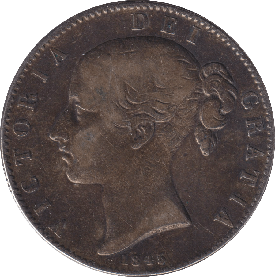 1845 CROWN ( FINE ) - CROWN - Cambridgeshire Coins