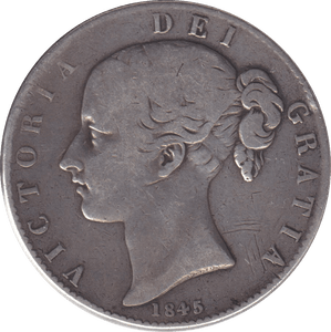 1845 CROWN ( FINE ) - CROWN - Cambridgeshire Coins