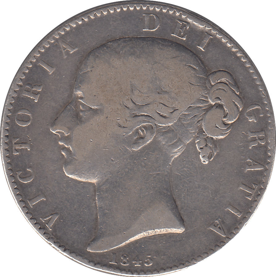 1845 CROWN ( FINE ) - CROWN - Cambridgeshire Coins