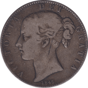 1845 CROWN ( FINE ) - CROWN - Cambridgeshire Coins
