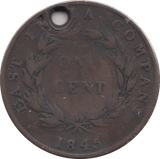 1845 EAST INDIA COMPANY ONE CENT - WORLD COINS - Cambridgeshire Coins