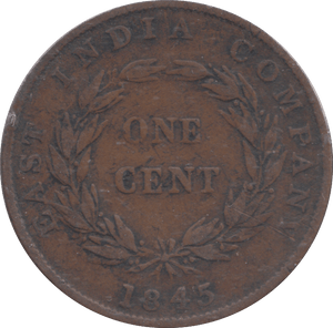 1845 EAST INDIA COMPANY ONE CENT - WORLD COINS - Cambridgeshire Coins