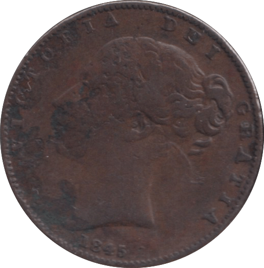 1845 FARTHING ( F ) - FARTHING - Cambridgeshire Coins