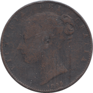 1845 FARTHING ( FINE ) - FARTHING - Cambridgeshire Coins