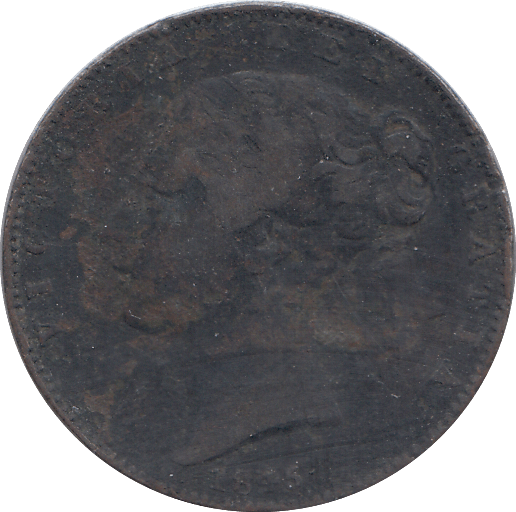 1845 FARTHING ( FINE ) - FARTHING - Cambridgeshire Coins