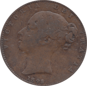 1845 FARTHING ( FINE ) - FARTHING - Cambridgeshire Coins