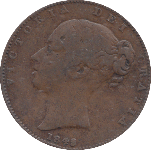 1845 FARTHING ( FINE ) - FARTHING - Cambridgeshire Coins